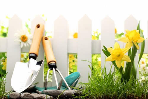 Beautiful well-maintained garden in Hanwell during spring